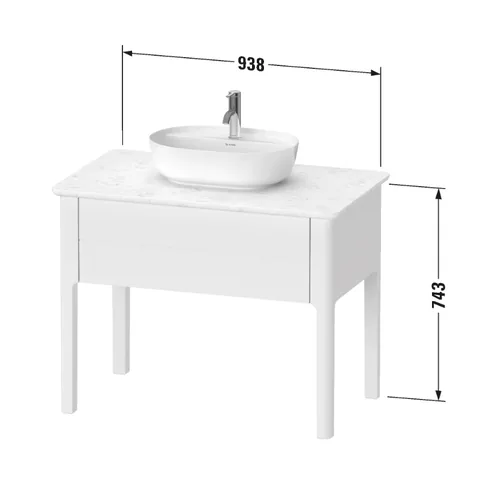 Тумба под раковину, Duravit, Luv, для консоли, шгв 938*570*743, раковина-необходимо заказать, цвет-темно-синий шелковисто-матовый — изображение 1