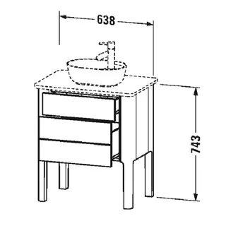 Тумба под раковину, Duravit, Luv, шгв 688*450*743, раковина-необходимо заказать, цвет-скандинавский белый шелковисто-матовый — изображение 1