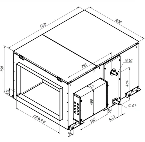 P7000ECE 45кВт 3~, Вентиляционная установка Alasca P приточная — изображение 1