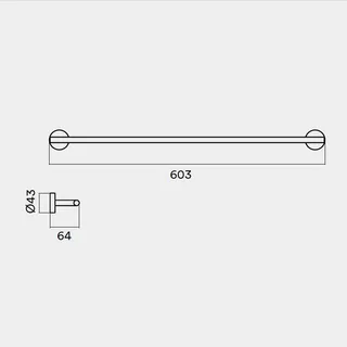Полотенцедержатель, Quadro design, шгв 603*64*43, цвет-Steel Brushed — изображение 1