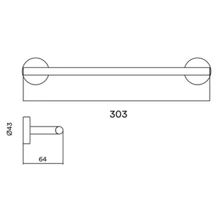 Полотенцедержатель, Quadro design, шгв 303*64*43, цвет-Steel Brushed — изображение 1