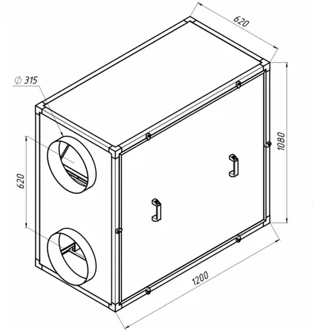 R1400HEC E 3~, Вентиляционная установка Alasca R приточно-вытяжная с энтальпийным пластинчатым рекуператором — изображение 1
