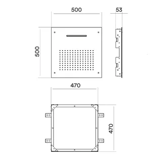 Верхний душ, Quadro design, 500*500, цвет-Steel Brushed — изображение 1