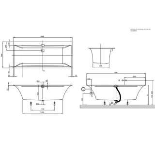 Ванна, Villeroy&Boch, Squaro Edge 12, шгв 1800*800*450, цвет-белый — изображение 1