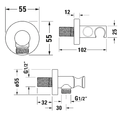 Шланговое подсоединение, Duravit, цвет-хром — изображение 1
