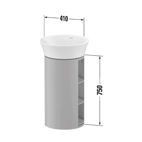 Тумба под раковину, Duravit, White Tulip, шгв 350*410*751, раковина-необходимо заказать, цвет полок-дуб, цвет тумбы-серо-коричневый шелковисто-матовый — изображение 1