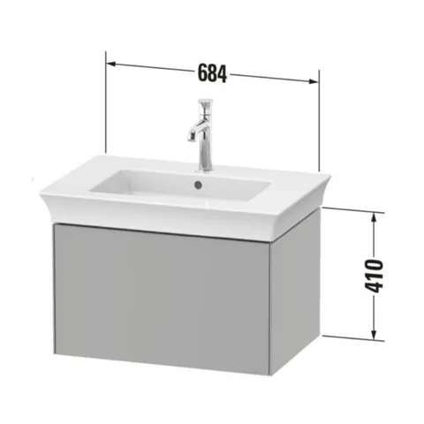Тумба под раковину, Duravit, White Tulip, шгв 684*458*410, раковина-необходимо заказать, цвет-белый шелковисто-матовый — изображение 1