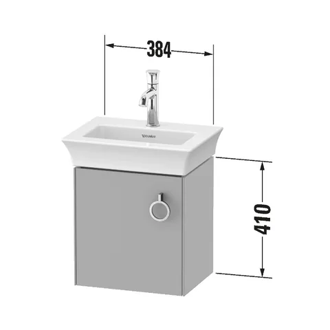Тумба под раковину, Duravit, White Tulip, шгв 384*298*410, раковина-необходимо заказать, петли-слева, цвет-скандинавский белый шелковисто-матовый — изображение 1