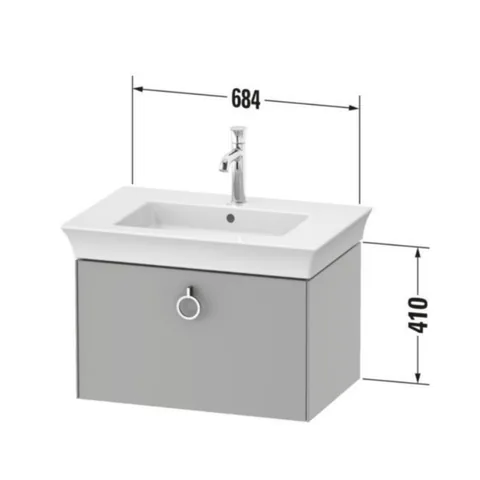 Тумба под раковину, Duravit, White Tulip, шгв 684*458*410, раковина-необходимо заказать, цвет- белый шелковисто-матовый — изображение 1