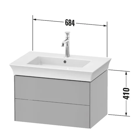 Тумба под раковину, Duravit, White Tulip, шгв 684*458*410 мм, раковина-необходимо заказать, цвет-белый шелковисто-матовый — изображение 1