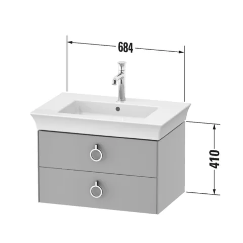 Тумба под раковину, Duravit, White Tulip, шгв 684*458*410 мм, раковина-необходимо заказать, цвет- скандинавский белый шелковисто-матовый — изображение 1
