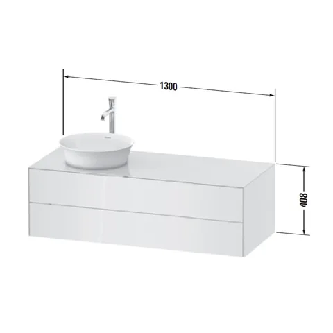 Тумба под раковину, Duravit, White Tulip, левосторонняя, шгв 1300*550*408, раковина-необходимо заказать, цвет-белый — изображение 1