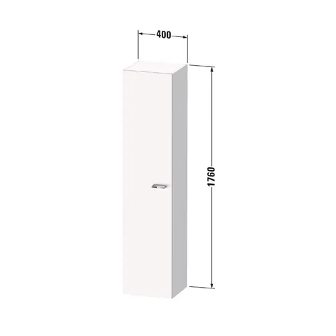Шкаф-пенал, Duravit, XBase, шгв 400*358*1760, петли-универсальные (слева или справа), цвет-графит матовый — изображение 1