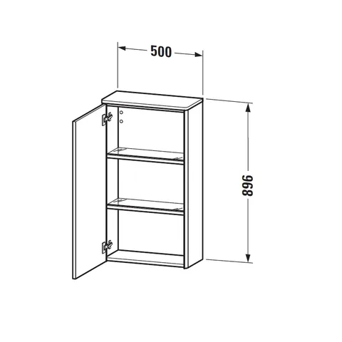 Шкаф-пенал, Duravit, XSquare, шгв 500*236*880, петли-справа, цвет-белый глянцевый — изображение 1
