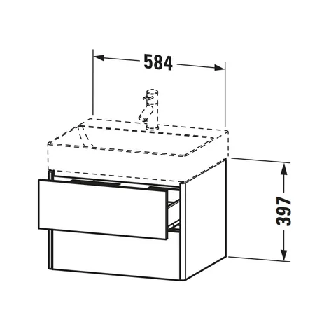 Тумба под раковину, Duravit, XSquare, шгв 584*460*397, раковина-необходимо заказать, цвет-лён — изображение 1