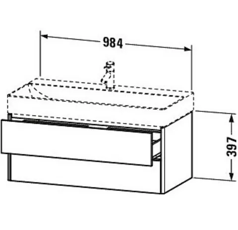 Тумба под раковину, Duravit, XSquare, шгв 984*460*397, раковина-необходимо заказать, цвет-белый — изображение 1