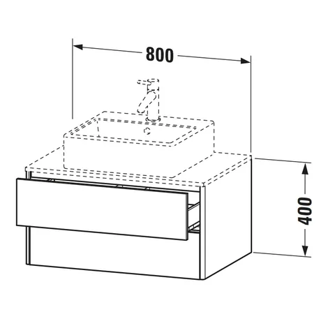 Тумба под раковину, Duravit, XSquare, шгв 800*548*400, раковина-необходимо заказать, цвет- графит суперматовый — изображение 1