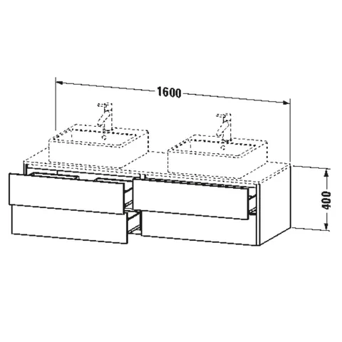 Тумба под раковину, Duravit, XSquare, шгв 1600*548*400, раковина-необходимо заказать, цвет-белый глянцевый — изображение 1