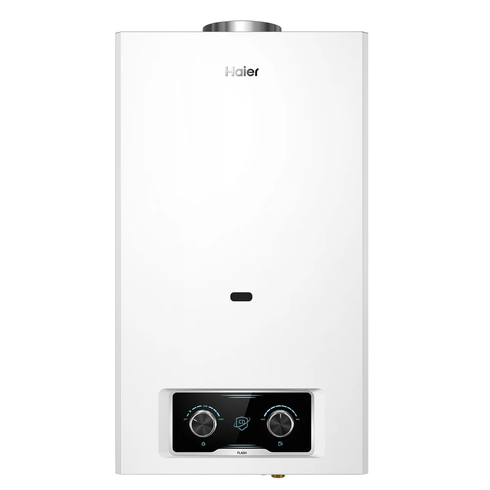 Водонагреватель газовый, проточный, Haier, Flash 10 Ap, с открытой камерой сгорания, механической модуляцией и пьезорозжигом, цвет-белый