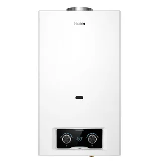 Водонагреватель газовый, проточный, Haier, Flash 12 Ap, с открытой камерой сгорания, механической модуляцией и пьезорозжигом, цвет-белый