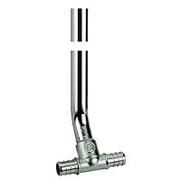 Тройник Giacoqest с изогнутой медной хромированной трубкой 15 мм, 1/2"xTRS15x1/2" L.300 мм