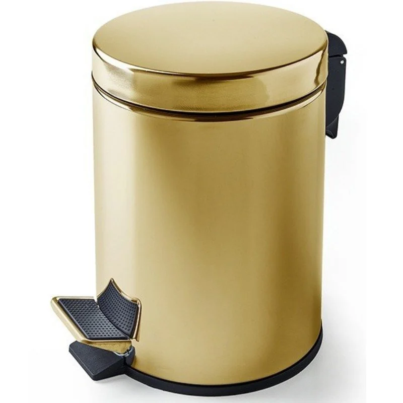 Ведро мусорное, 3SC, Hotel & Hotel, с крышкой, с педалью, шгв 170*200*260, цвет-Polished Gold 24Kt