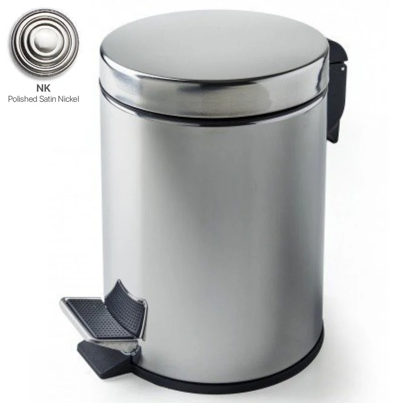 Ведро мусорное, 3SC, Hotel & Hotel, с крышкой, с педалью, шгв 225*305*335, цвет-Polished Satin Nickel