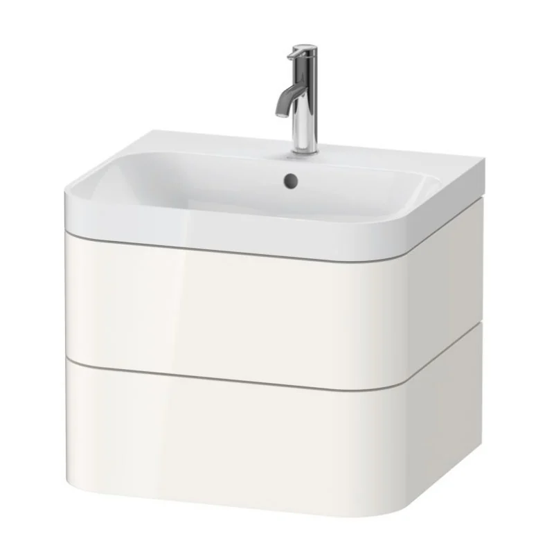 Тумба под раковину, Duravit, Happy D.2 Plus, шгв 575*490*468, раковина-в комплекте, цвет-белый глянцевый