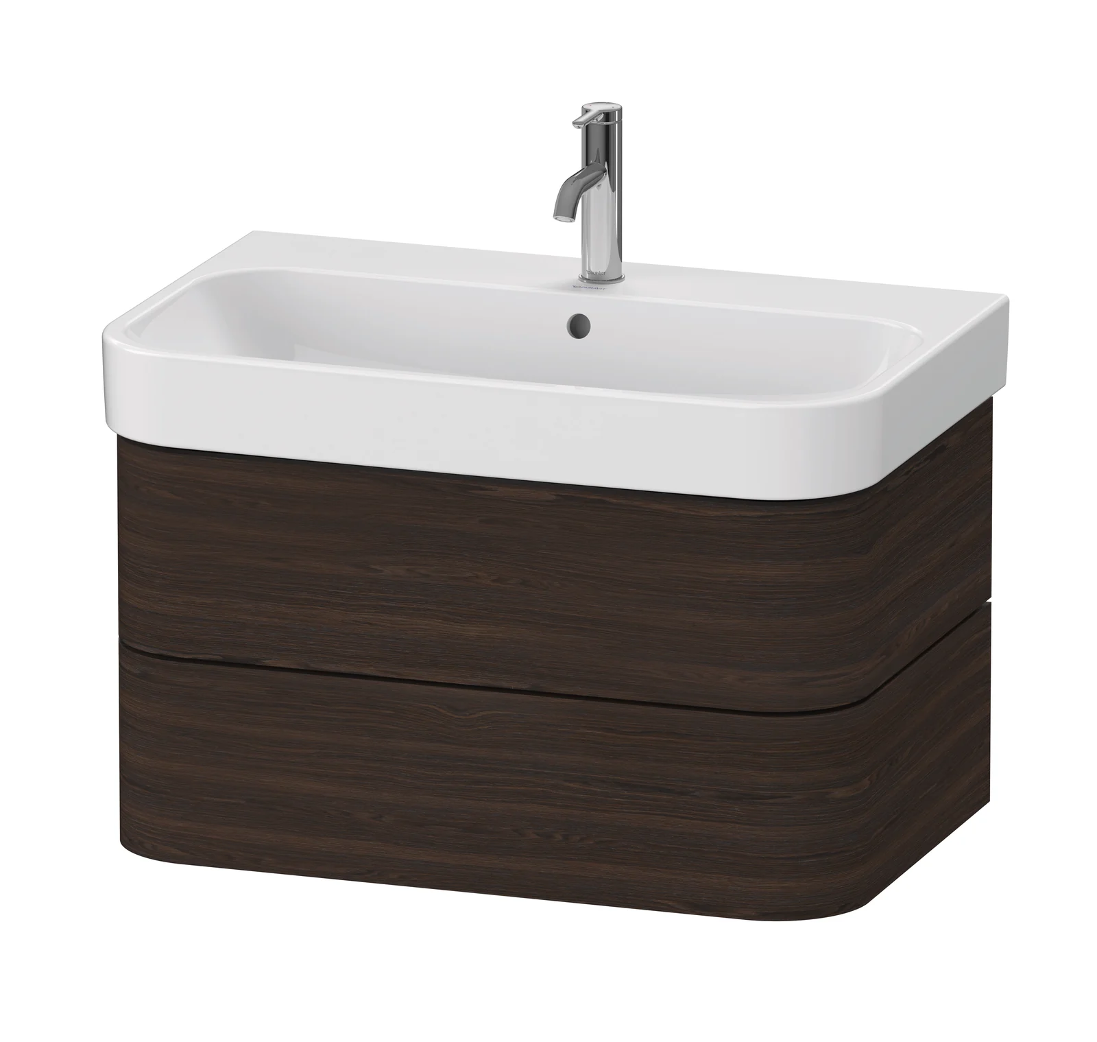 Тумба под раковину, Duravit, Happy D.2, шгв 775*490*415, раковина-необходимо заказать, цвет-орех брашированный матовый