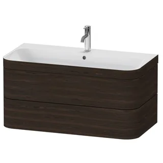 Тумба под раковину, Duravit, Happy D.2 Plus, шгв 975*490*480, раковина-в комплекте, цвет-орех брашированный