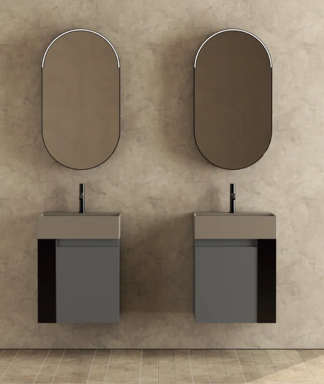 Раковина, Globo, Basin, шгв 510*370*140, отверстия для смесителя-1, CERASLIDE, BATAFORM, цвет-Castagno