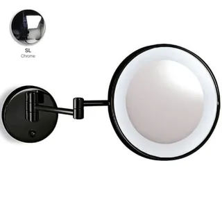 Косметическое зеркало, 3SC, Cosmetic Mirrors, 3-х кратное увеличение, с подсветкой, цвет-хром