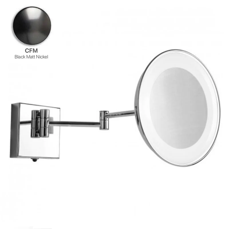 Косметическое зеркало, 3SC, Cosmetic Mirrors, 3-х кратное увеличение, с подсветкой, цвет-Black Matt Nickel