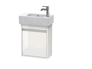 Тумба под раковину, Duravit, Ketho, шгв 450*225*550, петли-слева, раковина-необходимо заказать, цвет-белый глянцевый