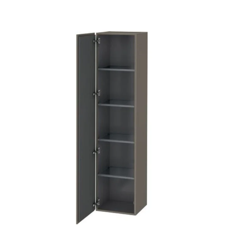 Шкаф-пенал, Duravit, L-Cube, шгв 400*363*1760, петли-слева, цвет-фланелево-серый шелковисто-матовый