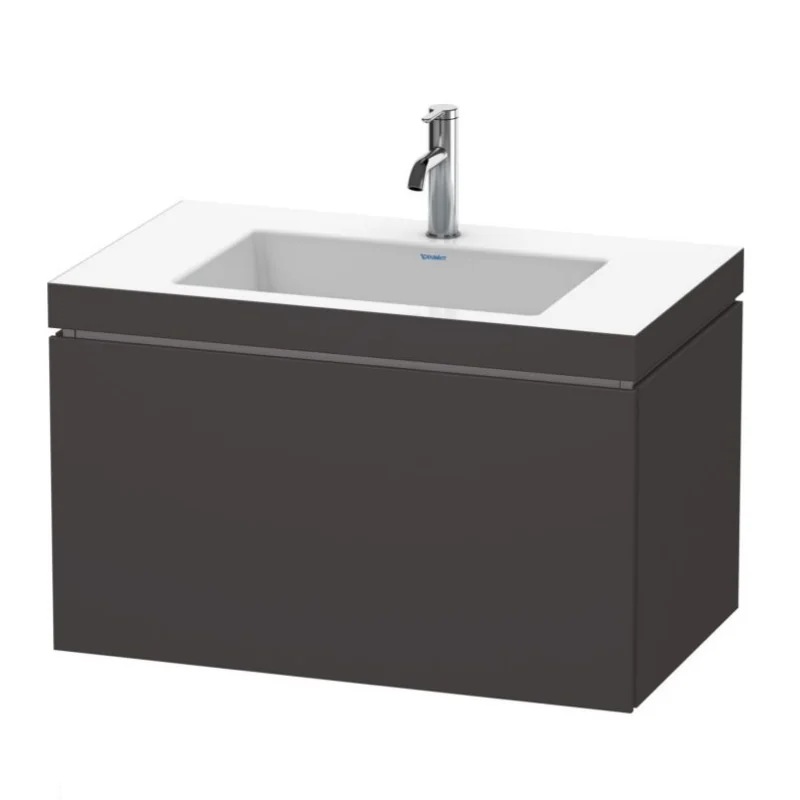 Тумба под раковину, Duravit, L-Cube, шгв 800*480*500, раковина-в комплекте, цвет-графит суперматовый
