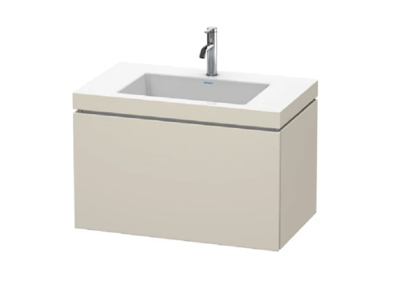 Тумба под раковину, Duravit, L-Cube, шгв 800*480*500, раковина-в комплекте, цвет-серо-коричневый матовый