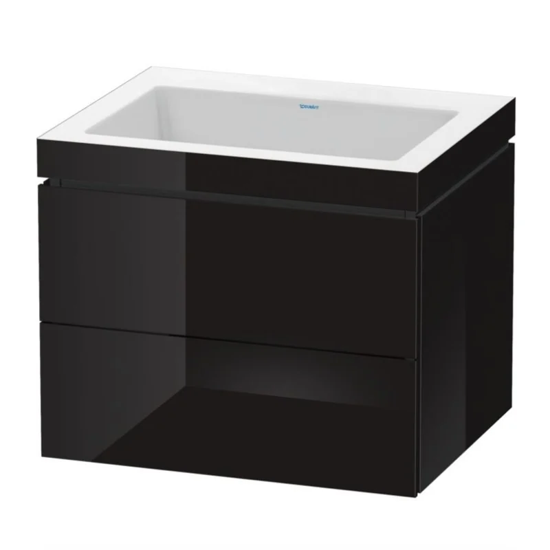 Тумба под раковину, Duravit, L-Cube, шгв 600*480*500, раковина-в комплекте, цвет-черный глянцевый