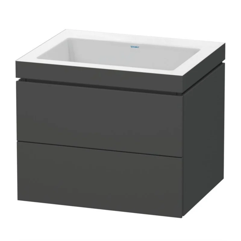 Тумба под раковину, Duravit, L-Cube, шгв 600*480*500, раковина-в комплекте, цвет-графит матовый