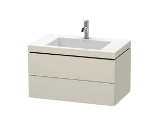 Тумба под раковину, Duravit, L-Cube, шгв 800*480*500, раковина-в комплекте, цвет-серо-коричневый матовый