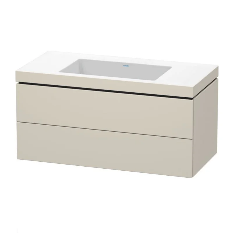 Тумба под раковину, Duravit, L-Cube, шгв 1000*480*500, раковина-в комплекте, цвет-серо-коричневый матовый