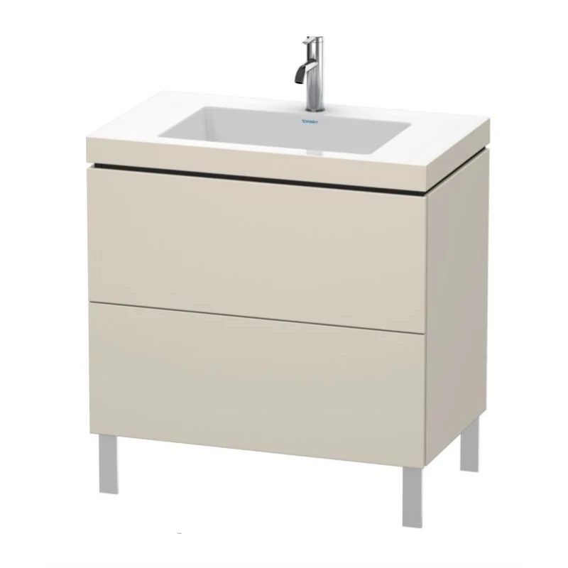 Тумба под раковину, Duravit, L-Cube, шгв 800*480*698, раковина-в комплекте, цвет-серо-коричневый матовый