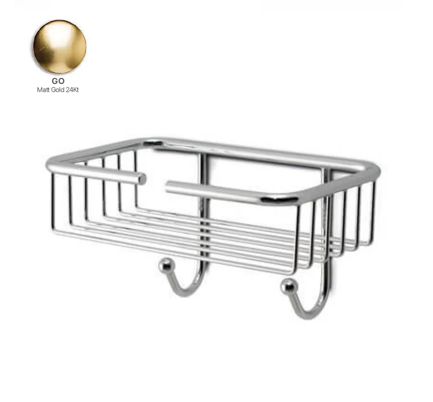 Мыльница, 3SC, Appy & Griglie, с двумя крючками, шгв 200*130*110, цвет-Matt Gold 24Kt