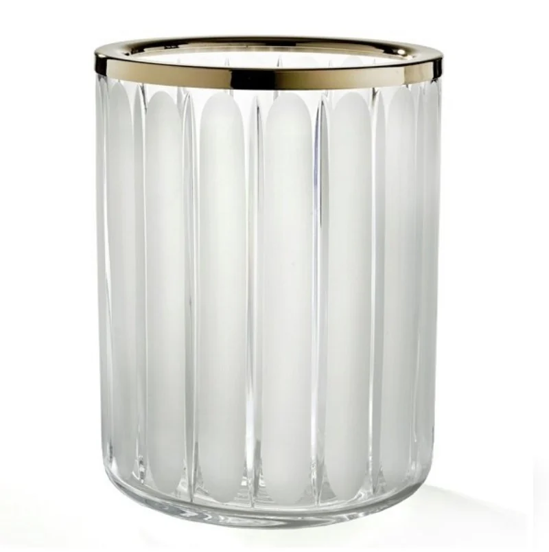 Урна, 3SC, Montblanc Crystal, без крышки, шгв 200*200*280, цвет-хрусталь прозрачный/Polished Brass