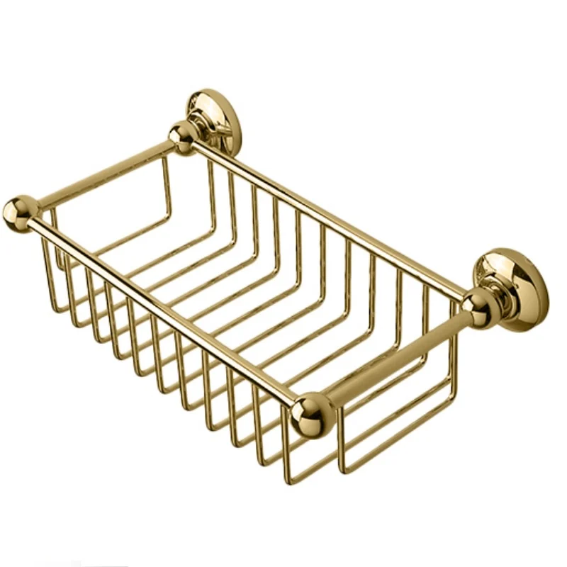 Полка-корзинка, 3SC, New England, решетка, шгв 310*170*90, цвет-Polished Gold 24Kt