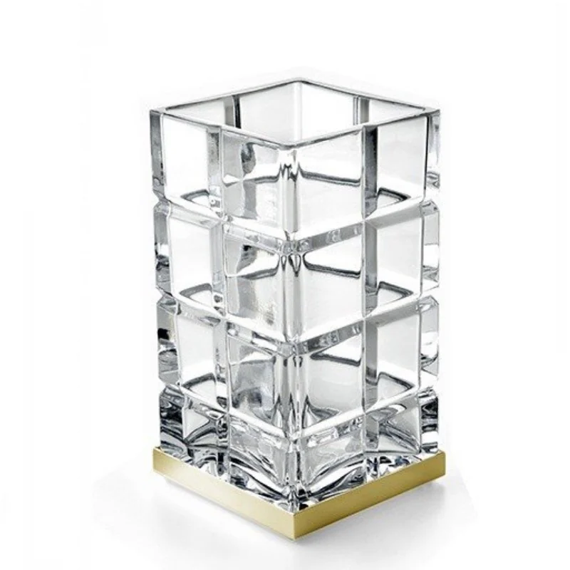 Стакан, 3SC, Palazzo Crystal, шгв 75*75*140, цвет-прозрачный хрусталь/Polished Gold 24Kt