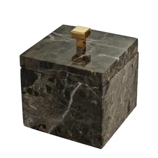 Контейнер универсальный, 3SC, Palace Emperador, с крышкой, шгв 115*110*135, цвет-мрамор Emperador Dark/Polished Gold 24Kt