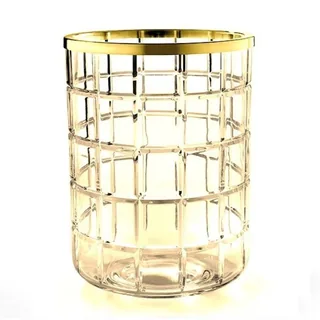 Урна, 3SC, Palace Crystal, без крышки, шгв 200*200*280, цвет-хрусталь Amber/Polished Gold 24Kt