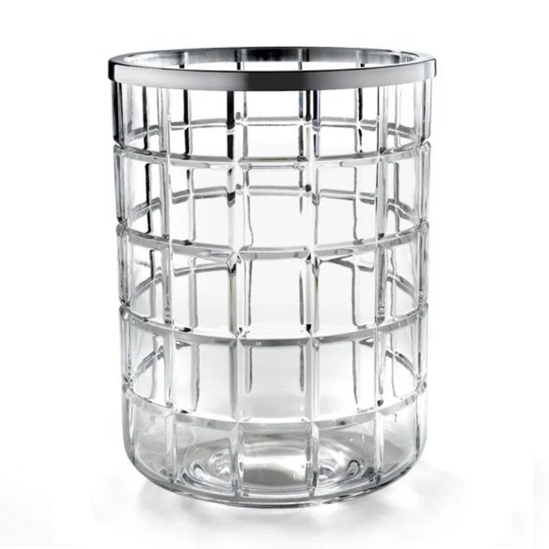 Урна, 3SC, Palace Crystal, без крышки, шгв 200*200*280, цвет-прозрачный хрусталь/Matt Satin Nickel
