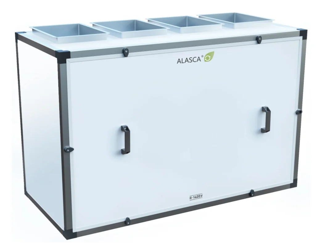 R1400V EC E 1~, Вентиляционная установка Alasca R приточно-вытяжная с энтальпийным пластинчатым рекуператором